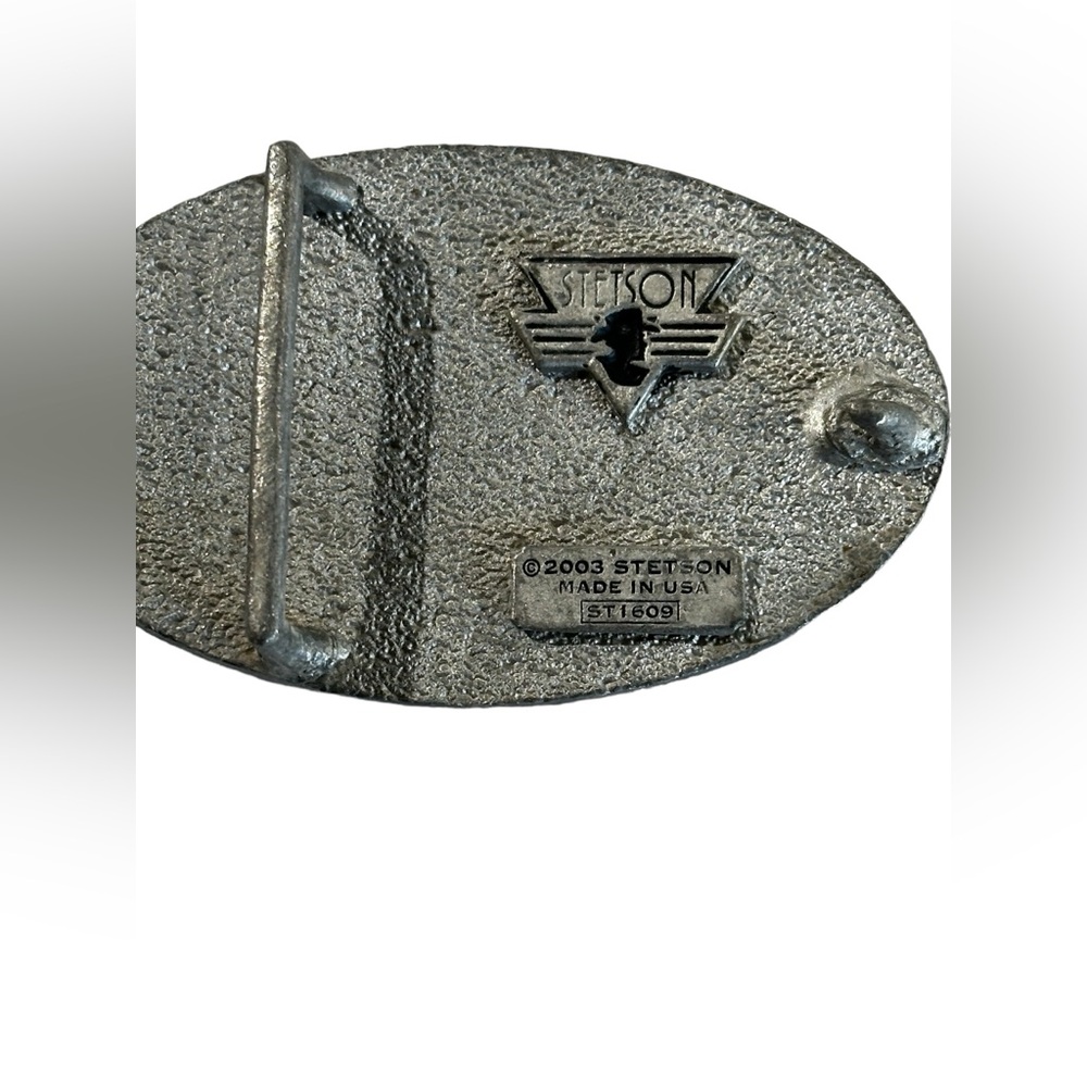 COPY - VINTAGE 2003 METAL STETSON BUCKLE MADE IN USA - Picture 4 of 10